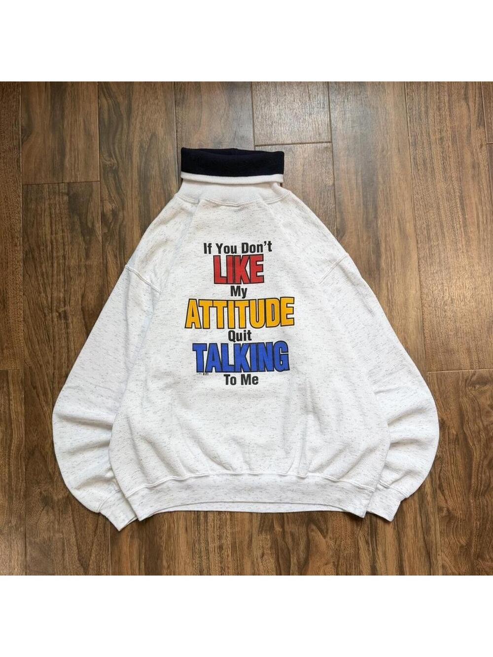 American Vintage White Graphic Sweatshirt with Multicolor Text